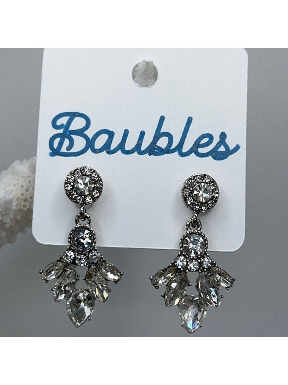 Baubles Austrian Crystal Chandelier Earrings Silver